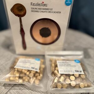 Recollections Sealing Wax Warmer Set with Gold and Brown